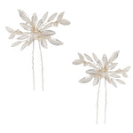 Silver Bridal Hair Pins with Opals and Pearls, 7873