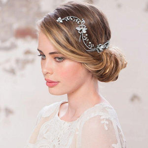
            
                Load image into Gallery viewer, Silver Bridal Hair Vine with Crystals 1505
            
        