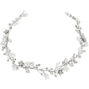 Silver Bridal Hair Vine with Crystals & Pearls, A7603