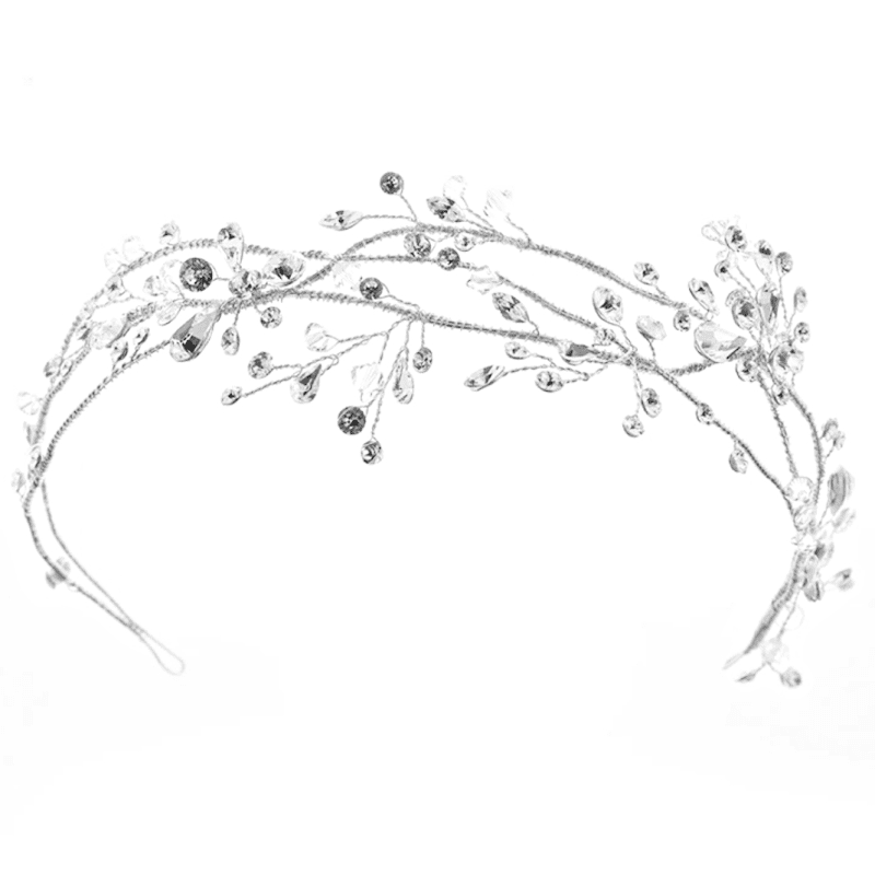Silver Bridal Hair Vine with Sparkling Crystals A9401