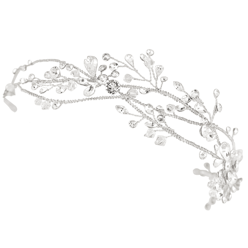Silver Bridal Hair Vine with Sparkling Crystals A9401