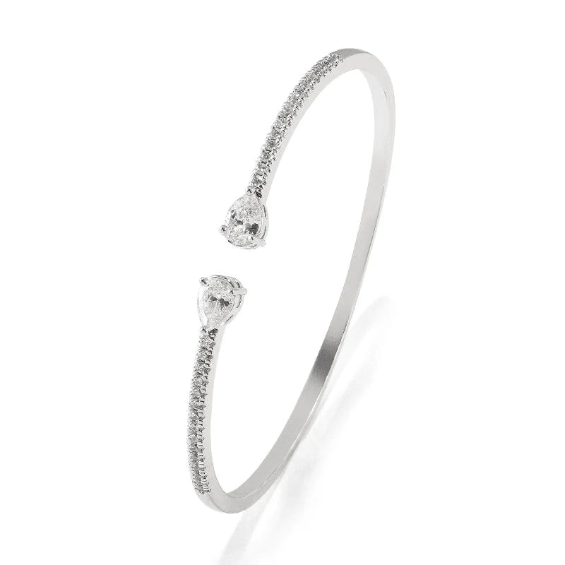 
            
                Load image into Gallery viewer, Silver Crystal Bangle Bracelet, 9165
            
        