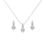 Silver Crystal Bridal Jewellery Set 3830