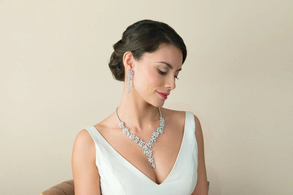 Silver Crystal Bridal Jewellery Set, Starry Night