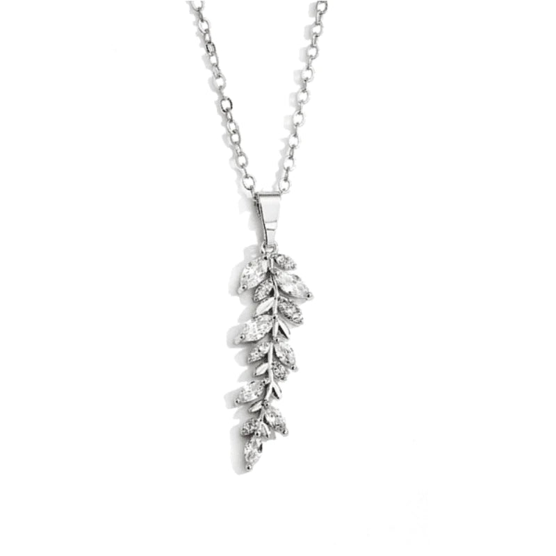 
            
                Load image into Gallery viewer, Silver Crystal Bridal Necklace, Wedding Jewellery 7735
            
        