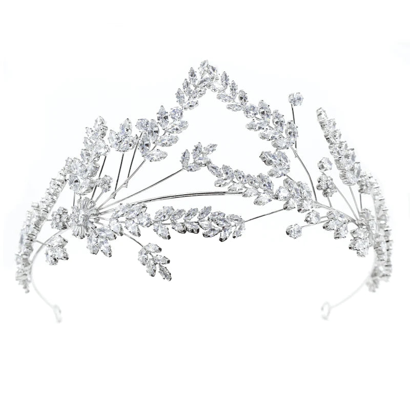 Silver Crystal Bridal Tiara, 7403