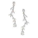 Silver Crystal Vine Chandelier Wedding Earrings 7719