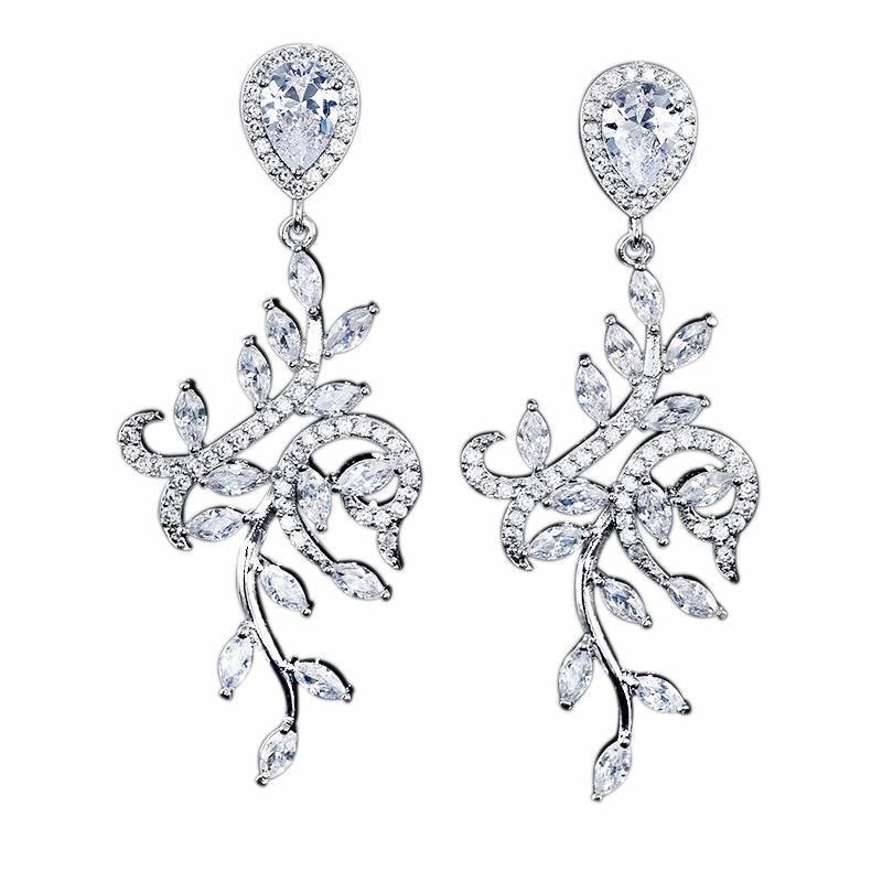 Silver Crystal Wedding Earrings, 1968