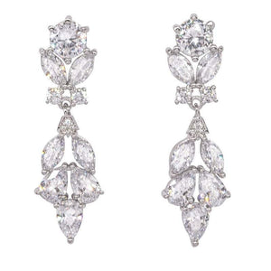 
            
                Load image into Gallery viewer, Silver Crystal Wedding Earrings 7430
            
        