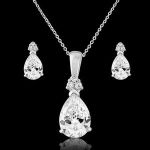 Silver Crystal Wedding Jewellery Set 3516