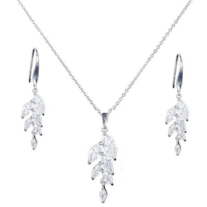 Silver Crystal Wedding Jewellery Set 7548