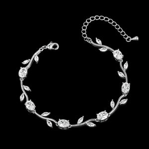 Silver Vine Wedding Bracelet Cubic Zirconia 7845