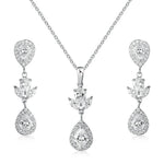 Silver Vintage Inspired Crystal Bridal Jewellery Set 7334