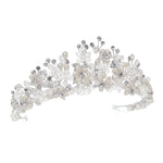 Silver Vintage Inspired Wedding Tiara with Crystals and Pearls ANIKA