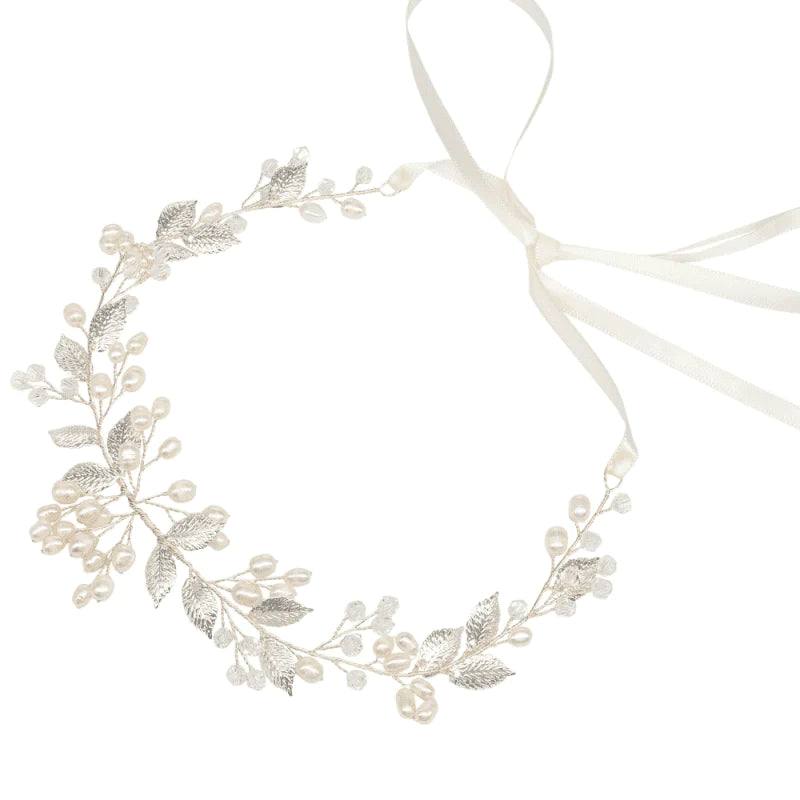 
            
                Load image into Gallery viewer, Silver Wedding Hair Vine with Crystals and Pearls, A9013
            
        