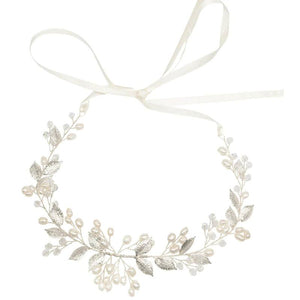 
            
                Load image into Gallery viewer, Silver Wedding Hair Vine with Crystals and Pearls, A9013
            
        