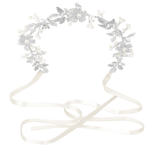 
            
                Load image into Gallery viewer, Silver Wedding Hair Vine with Pearls, 9314
            
        