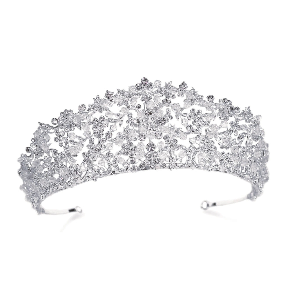 Silver Wedding Tiara with Crystals, Glory