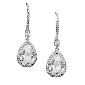 Sparkle Crystal Drop Earrings, Gold, Rose Gold, Silver 7527,7528,7529-Silver