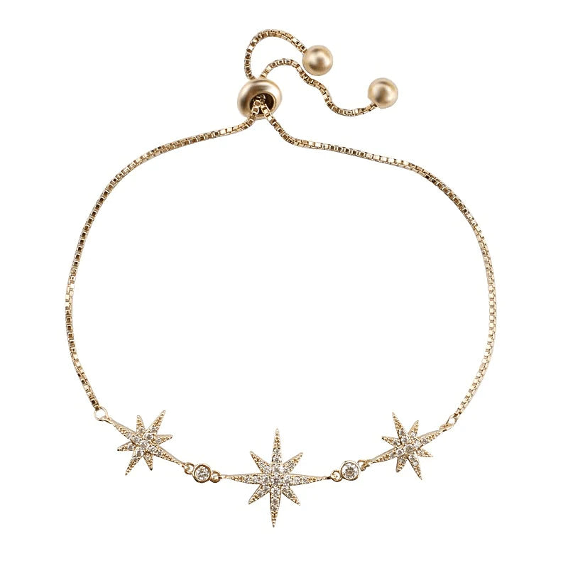 Starburst Gold Bracelet with Crystals 1786
