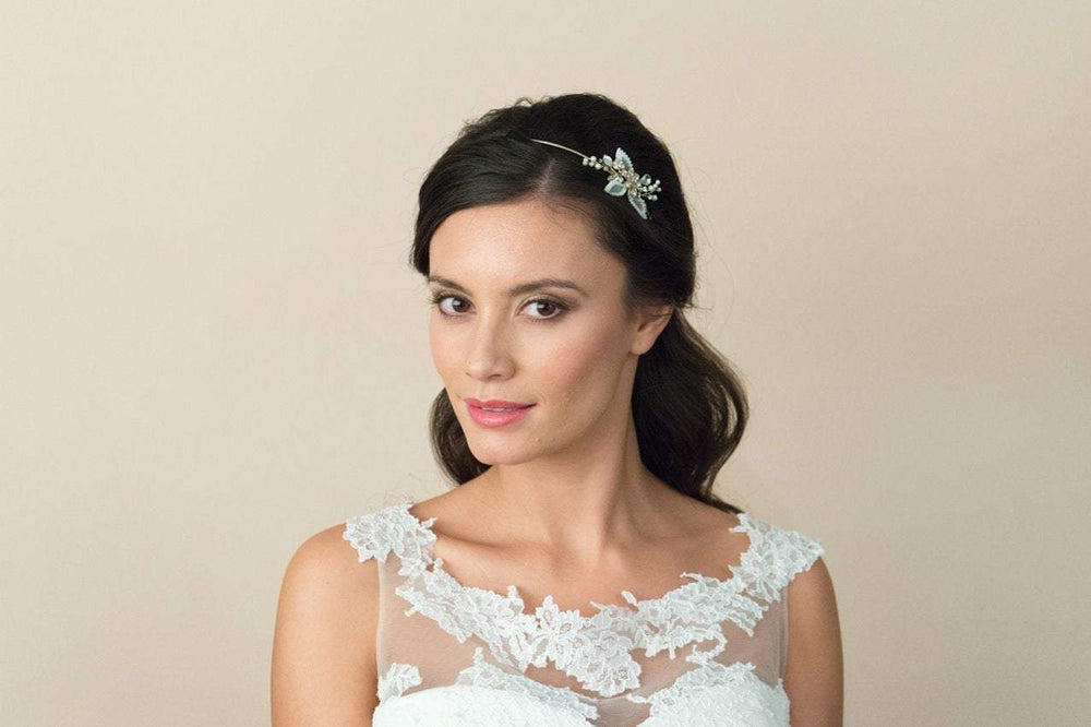 Vintage Style Headband for Bridesmaids, Flower girls, Gold or Silver, Clear Crystals PHOEBE,PIPPA-Silver