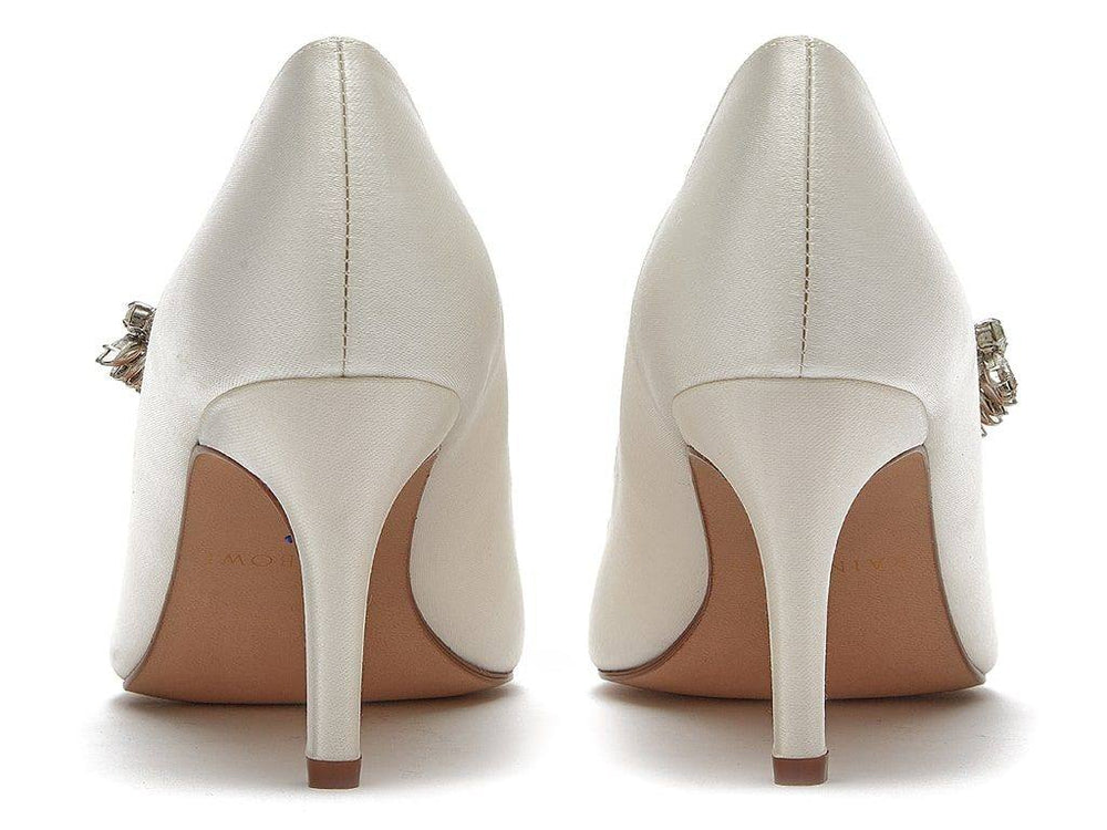 Wedding Shoes By Rainbow Club, Ivory Satin, Crystal