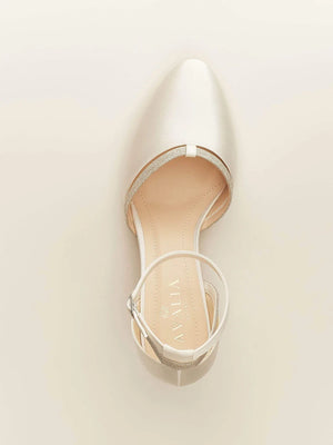 Wedding Shoes, Ivory Satin Bridal Heels, LUNA