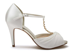 Wedding Shoes, Ivory Satin and Tulle, By Rainbow Club, Adrianna