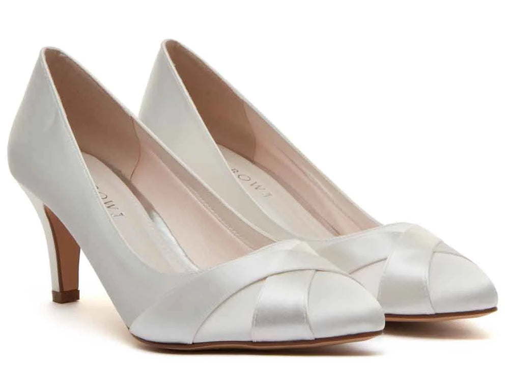 Wide Fit Wedding Shoes By Rainbow Club, Ivory Satin, Lexi