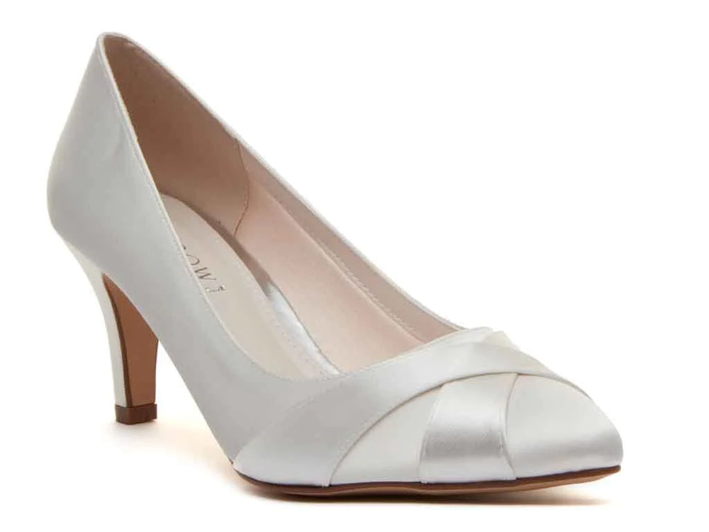 Wide Fit Wedding Shoes By Rainbow Club, Ivory Satin, Lexi