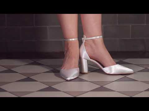 
            
                Load and play video in Gallery viewer, Ivory Satin Block Heel Wedding Shoe with Ankle Strap By Perfect Bridal, Liberty
            
        